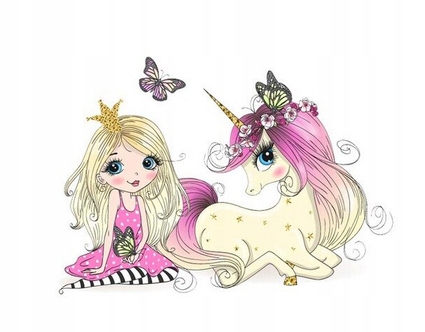 MGJ TERMO NAKLEJKA APLIKACJA NAPRASOWANKA PRINCESS JEDNOROŻEC J39