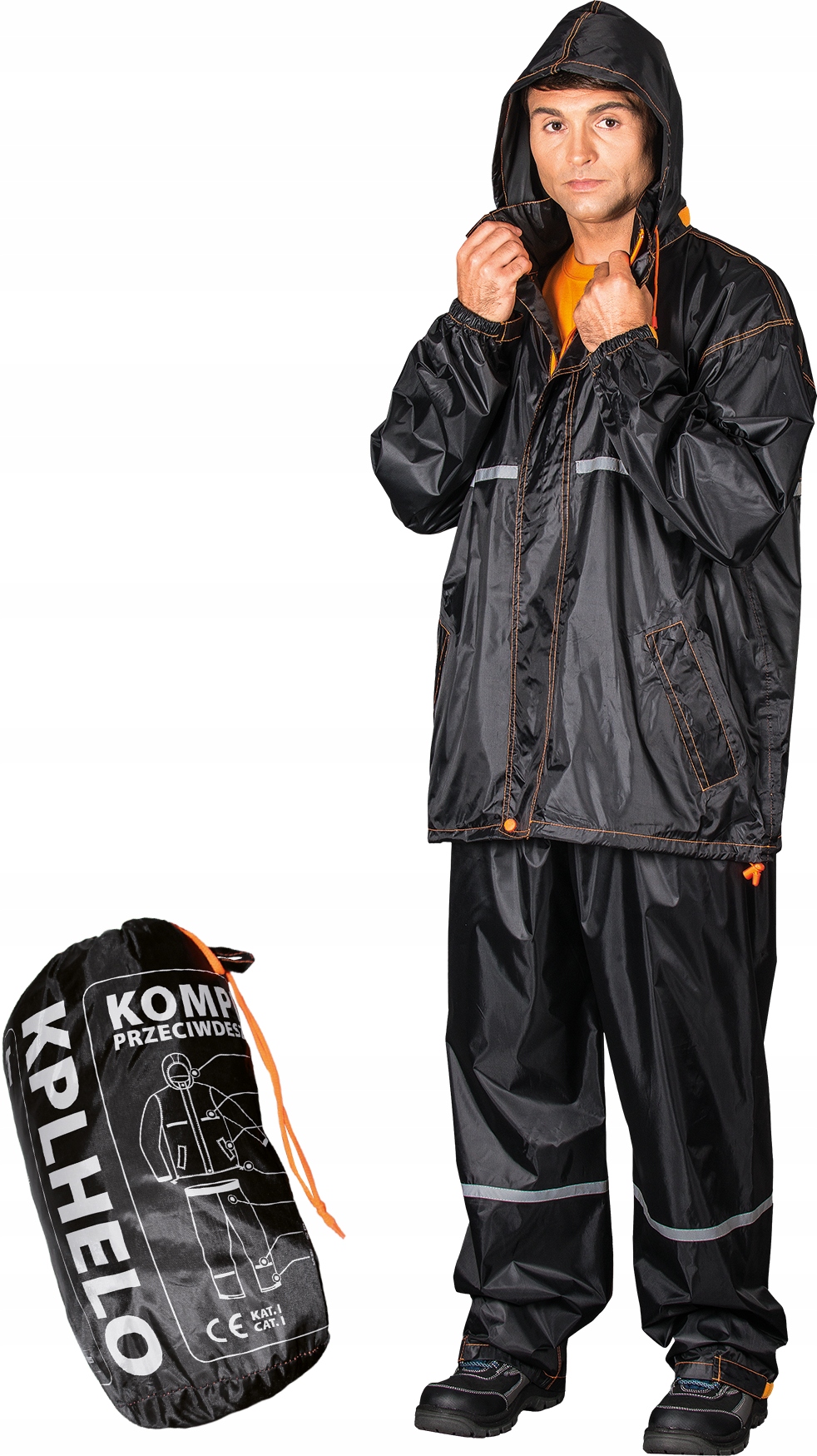 Zetaw kurtka przeciwdeszczowa spodnie przeciwdeszczowe pokrowiec r. 2XL