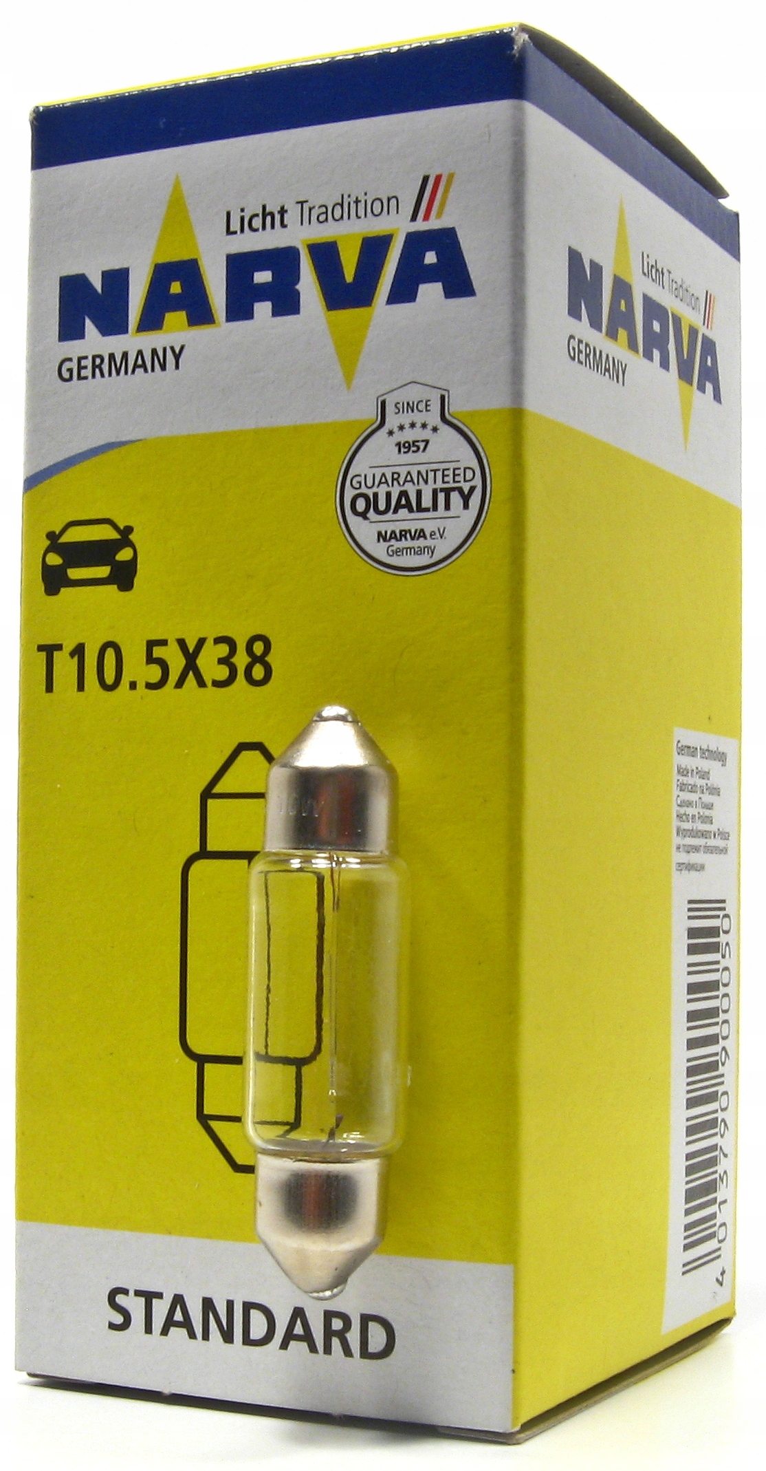 

Żarówka rurka C10W 38mm 10W Narva standard