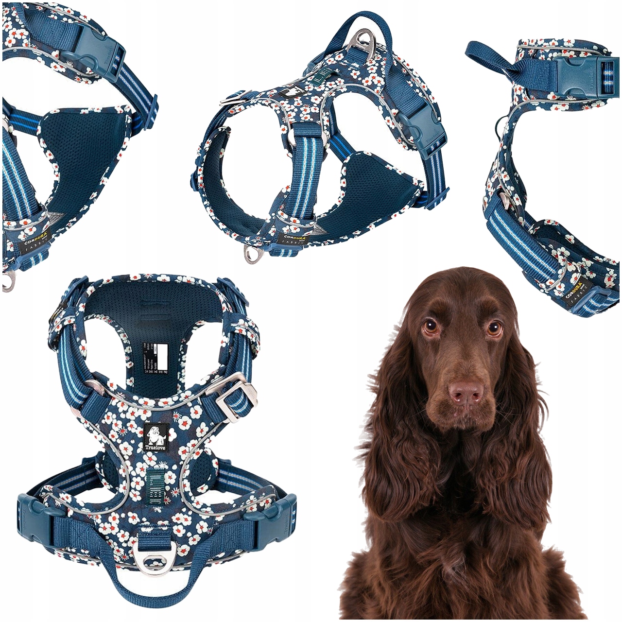 Levně Nastavitelné Postroje Pro Psa Truelove Front Line Premium Granátově Bílé