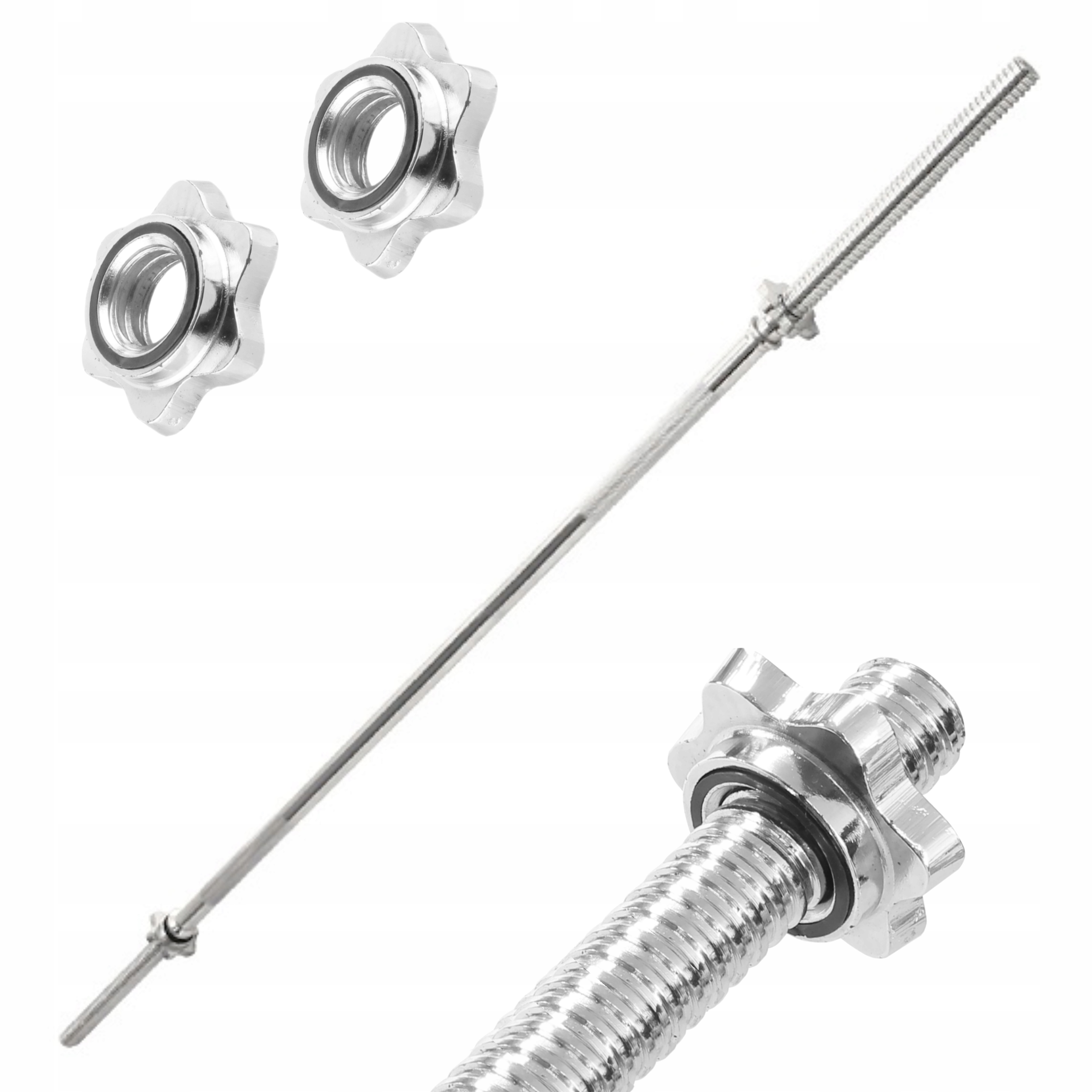 Platinum Fitness Gryf Prosty Gwintowany 210 CM 28 MM Zaciski Sztanga Pełny