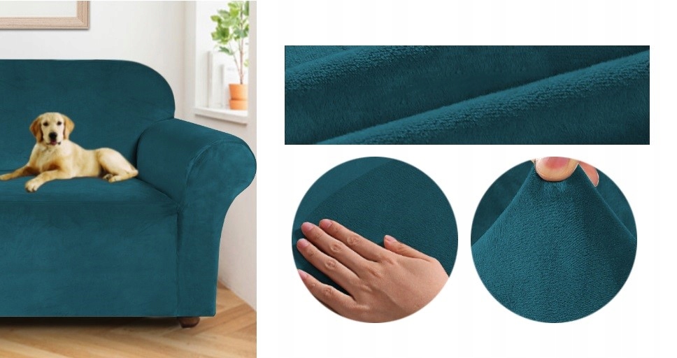 POKROWIEC NA SOFĘ KANAPĘ ELASTYCZNY WELUR 145-185 Materiał wykonania poliester