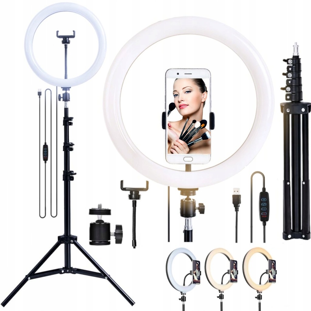 Mozos Lampa Pierścieniowa Led 26CM Rgb Ring Led Z Statywem Fotograficznym