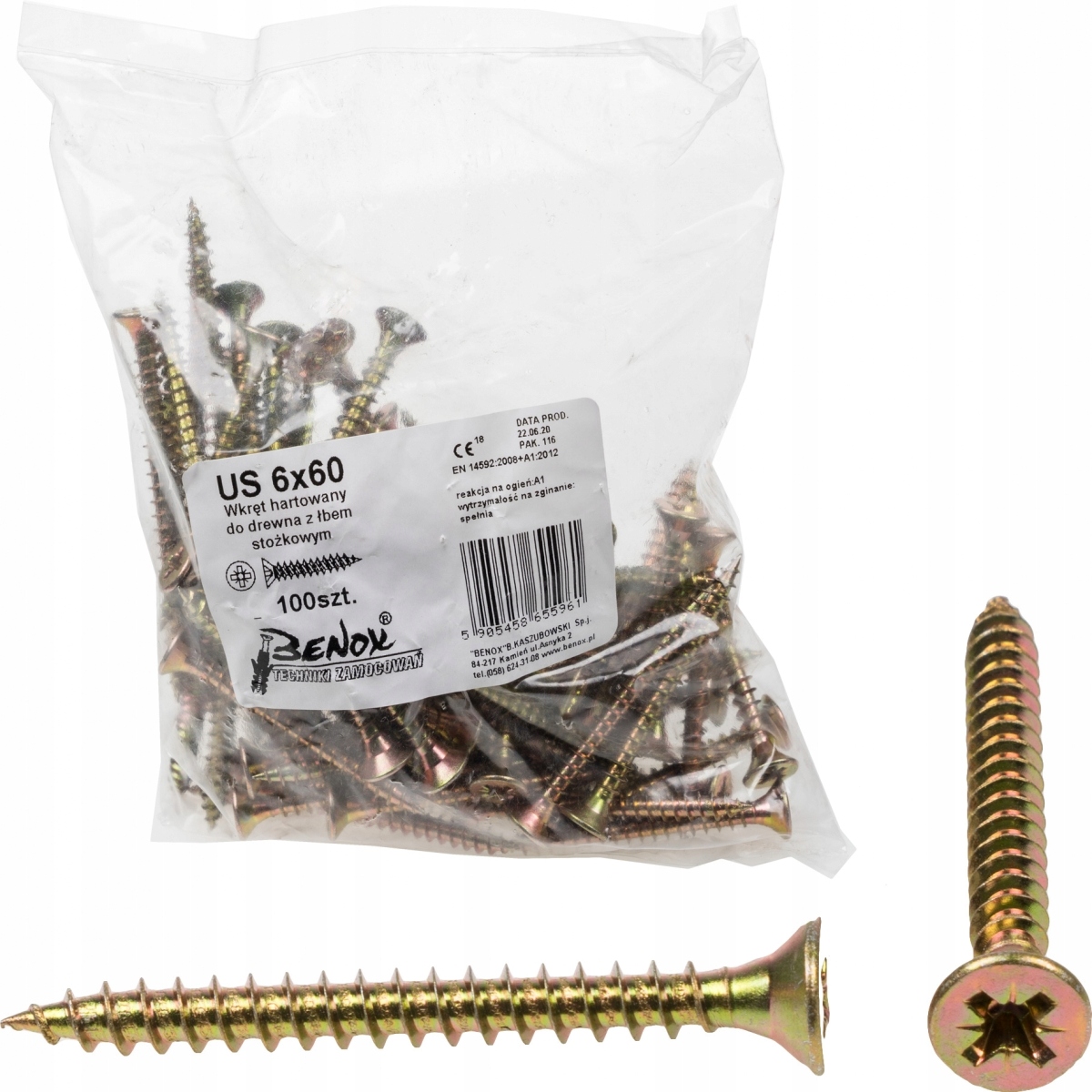 

Wkręty ciesielskie drewna stożek Us 6x60 100szt