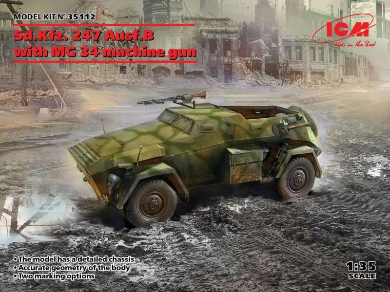 Sd.Kfz. 247 Ausf.B s Mg 34 stroje gun 1:35