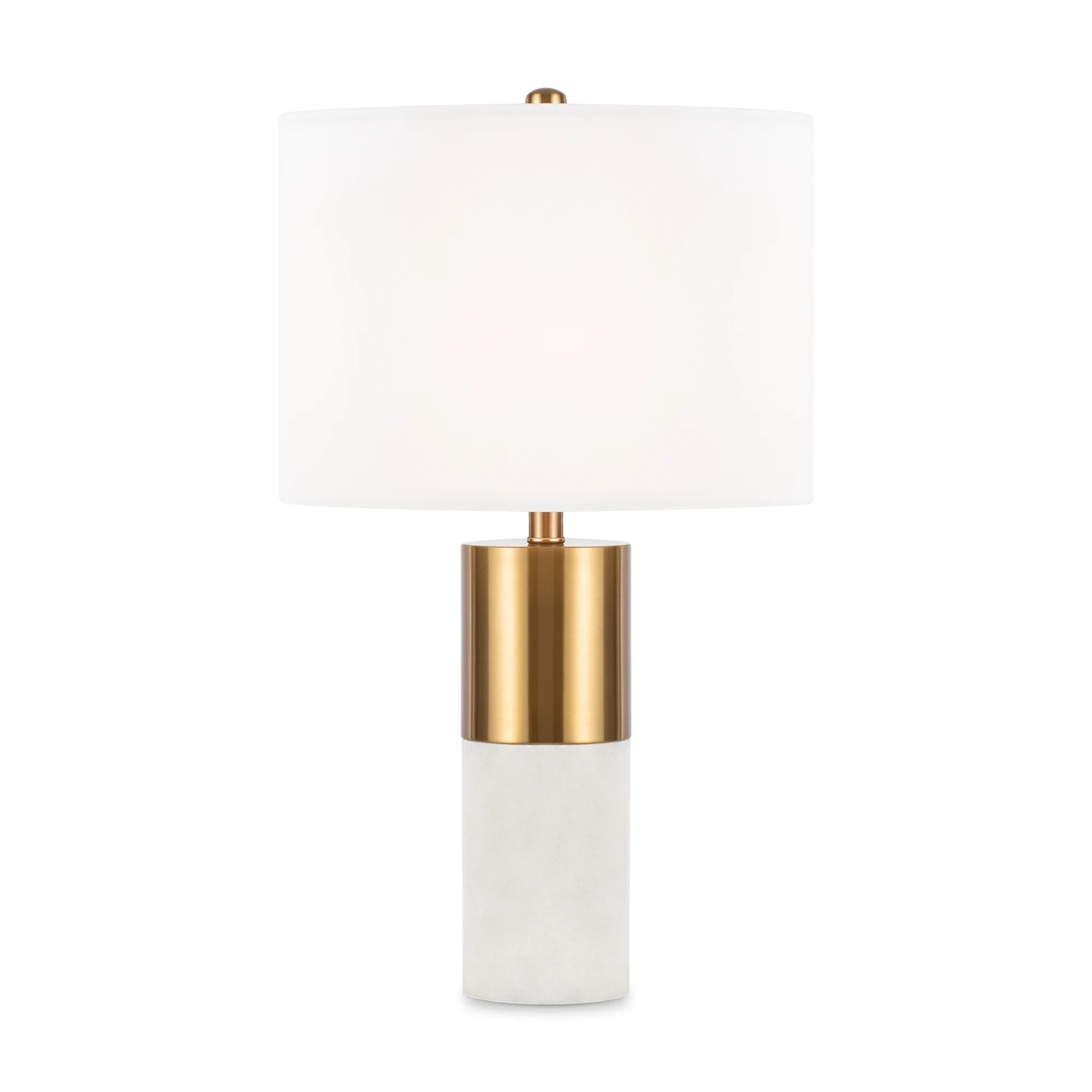 Stolová lampa biela mosadzná s bielym tienidlom do spálne 65 cm Maytoni
