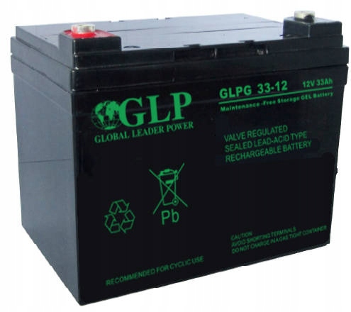 Gelový akumulátor 12V 33Ah M6 Ups pro nouzové alarmy c.o. Glpg 33-12