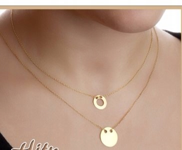 

Komplet naszyjnik Celebrytka srebro 925 pozłacane