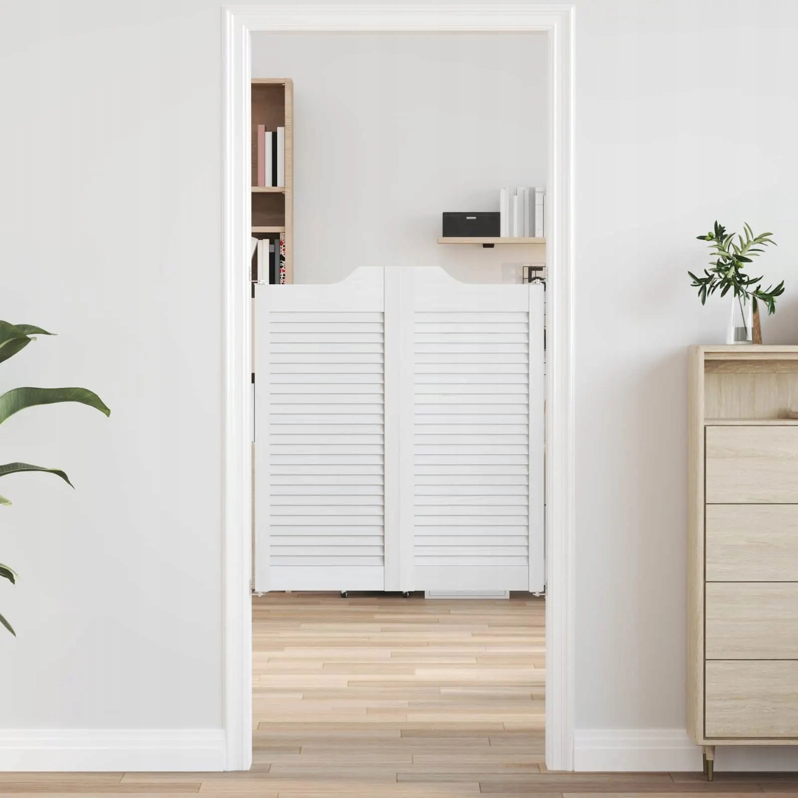 vidaXL Kyvné dveře Bílá 90 x 40 cm Masivní borovicové dřevo