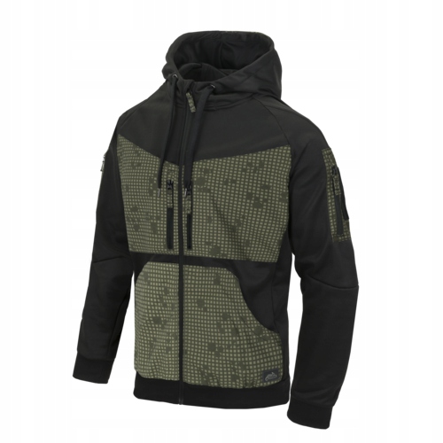 mikina s kapucí rozepínací Helikon Rogue Černá/Desert Night Camo vel. S