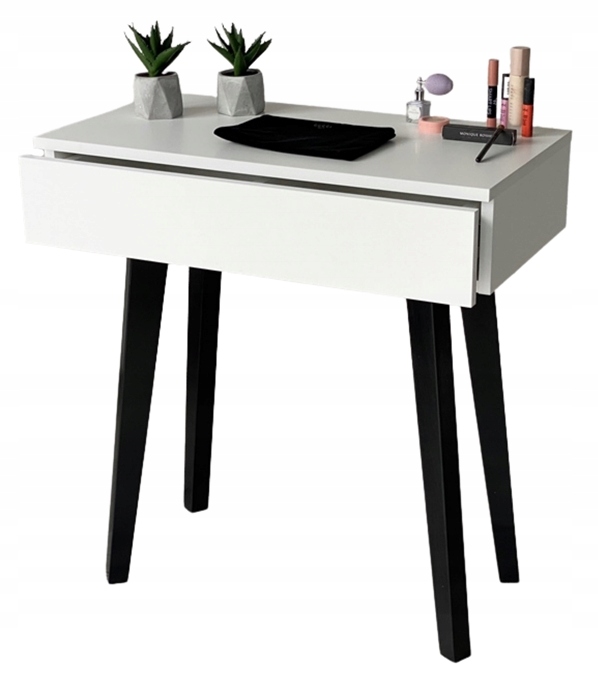 Toaletka Lena Biela Drevené Nožičky Matná 75 CM