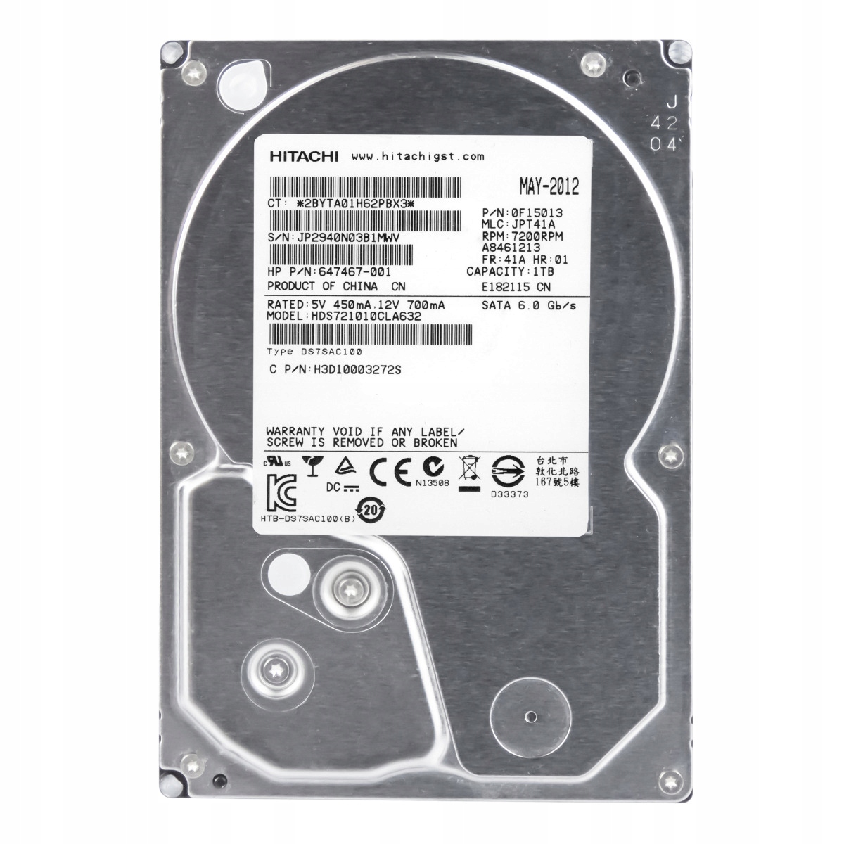 1TB 7.2K 32MB Sata III 3.5 HDS721010CLA632