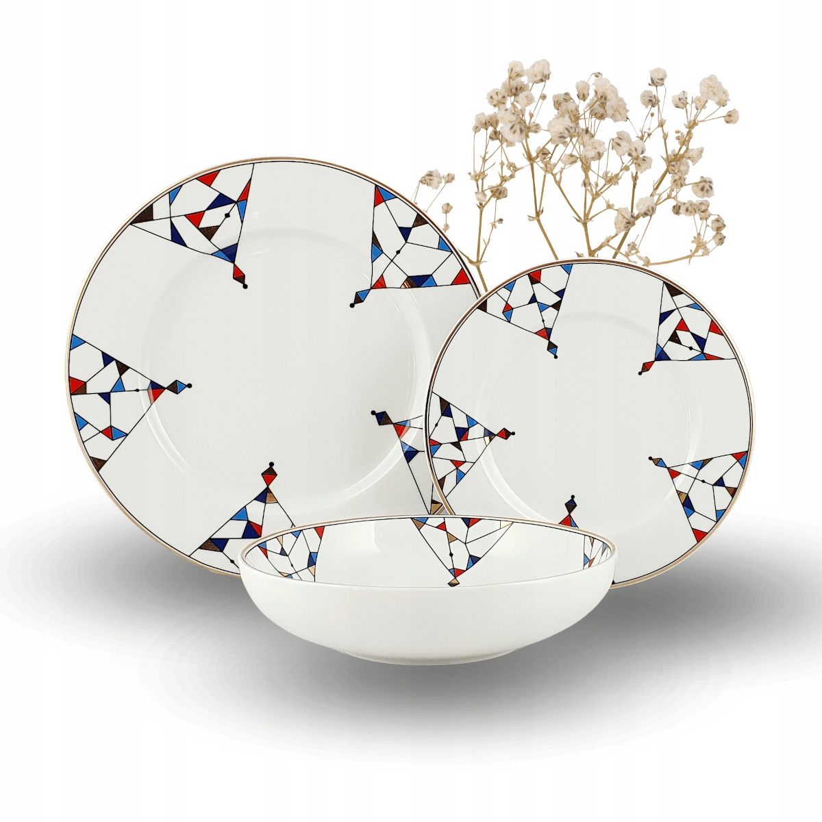 Arlekin Porcelánový komplet, sada tanierov 6 os. 18 ks|Bogucice