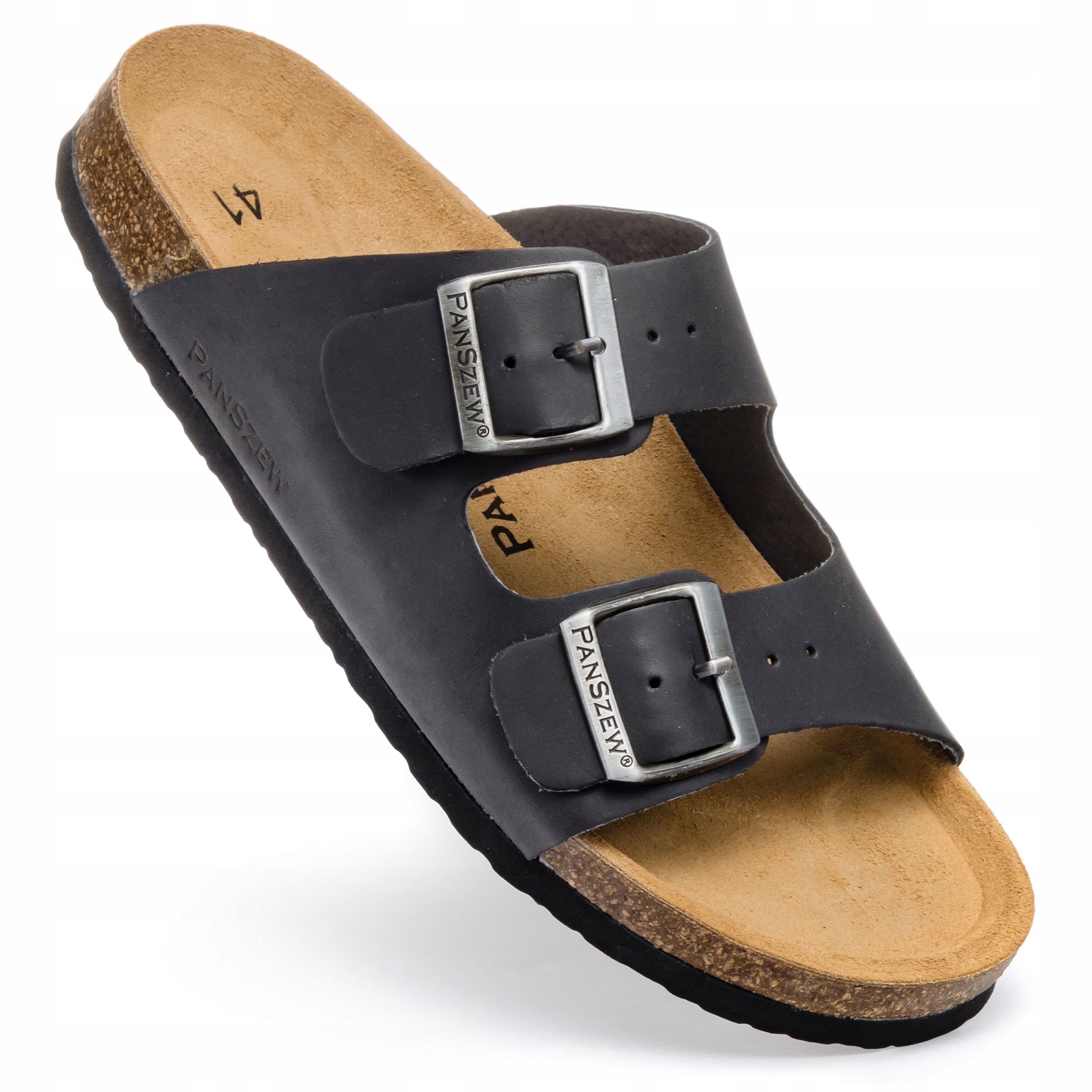 Nazouváky na korku Ortopedická obuv Polské černé PanSzew