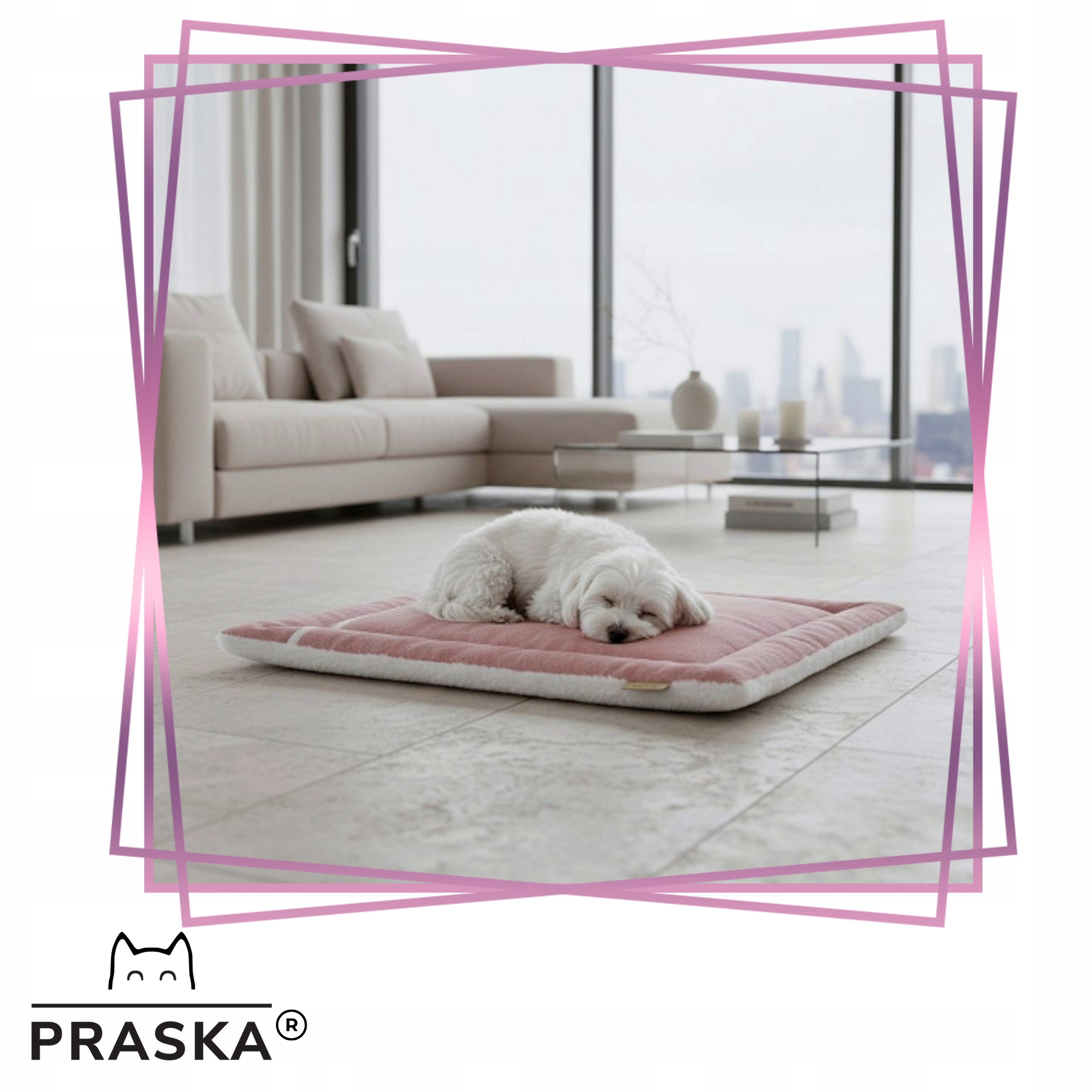 Levně Pražská Podložka pelíšek pro kočky Penthouse Dusty Pink oboustranná 70x100 cm