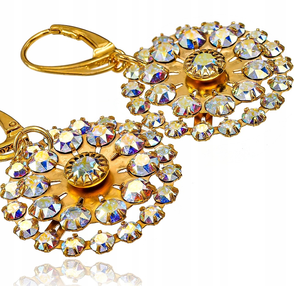 Krystaly Náušnice Unikát Aurora Flow Lux Zlaté Stříbro