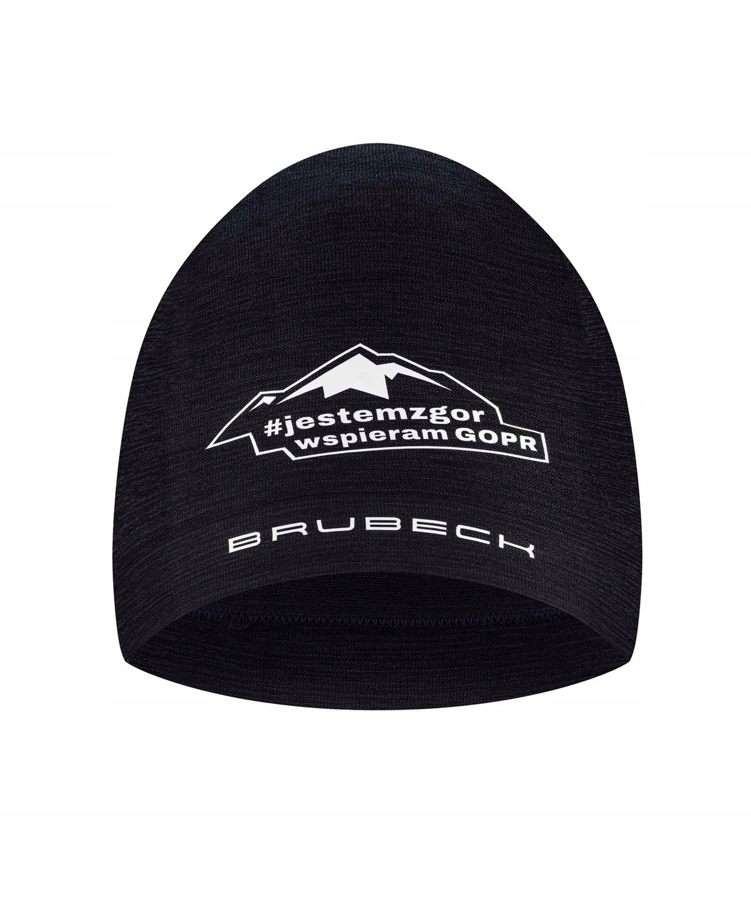 Czapka wełniana merino Brubeck #jestemzgor #wspieramgopr czarny S/m