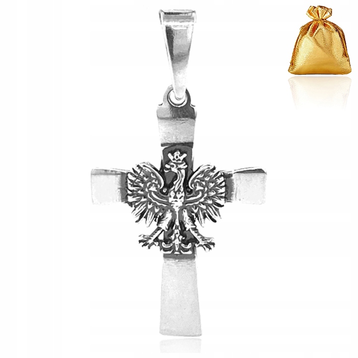 Stříbrný Křížek Přívěsek Orel Kříž S Orlem Stříbro Ryzosti 925 Jako Dárek