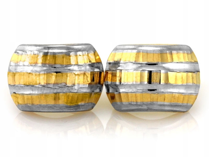 Náušnice s anglickým zapínáním, žluté a bílé zlato 585 1.91g 14k