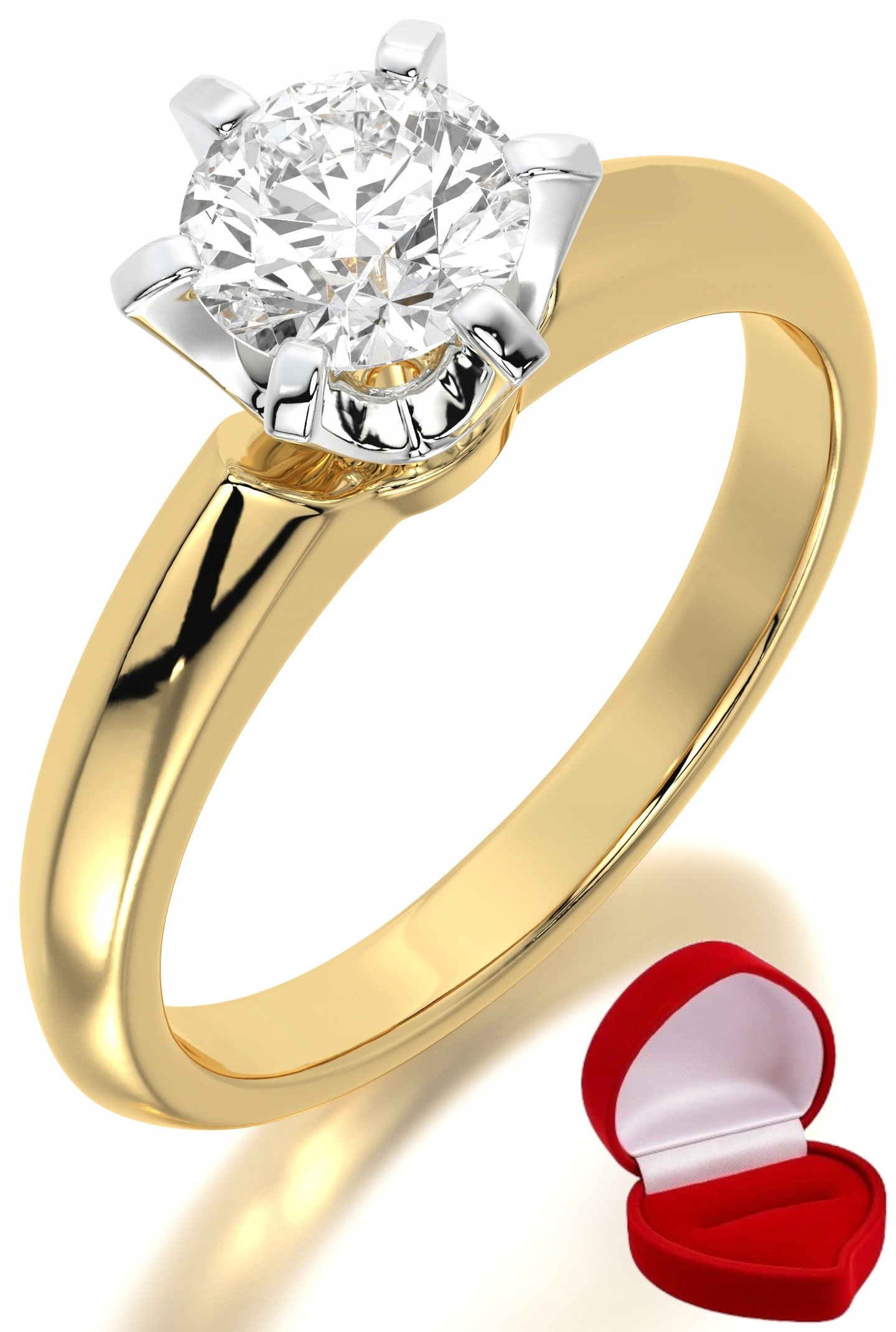 Zlatý Prstýnek 585 14k Diamant Lab Brylant 0,70 ct R8