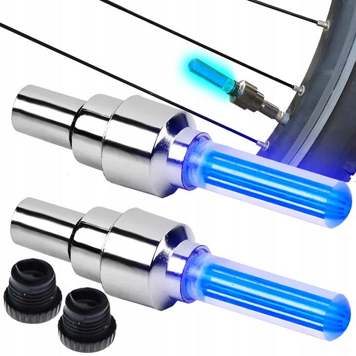 Wentyle świecące rowerowe wentyl na koło 2 szt Ni