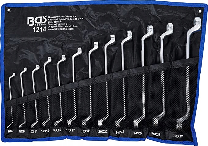 Klíče očkové ohnuté, 6-32 mm, 12 ks Bgs