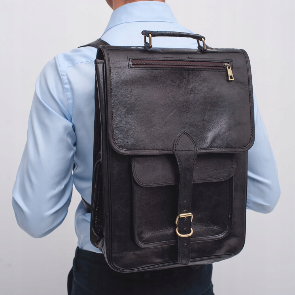 Kožená černá retro pánská taška na notebook Prl Vintage Belveder BT09