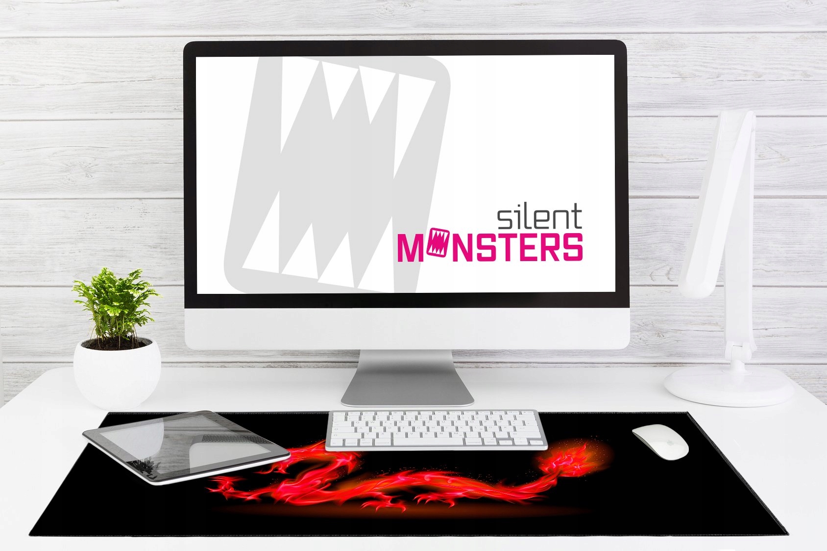 SILENT MONSTERS Podkładka Pod Myszkę XXL 900x400 mm Czerwona Dla Graczy — miniatura 8