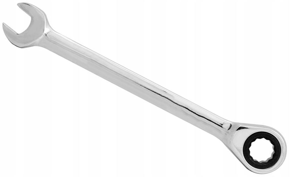 

Klucz płasko-oczkowy z grzechotką chrom Crv 10 mm