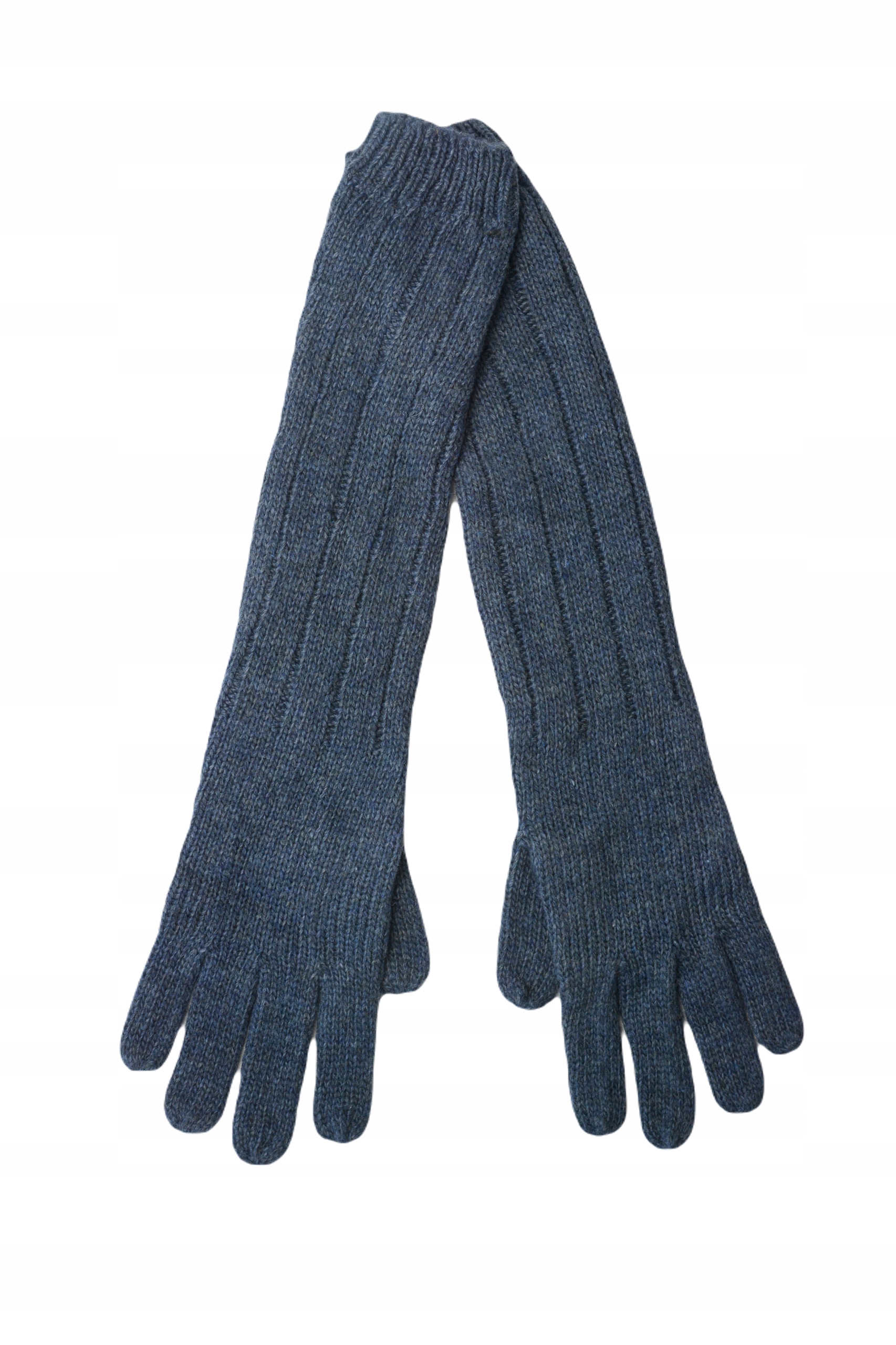 Zimné rukavice dlhé vlnené modré