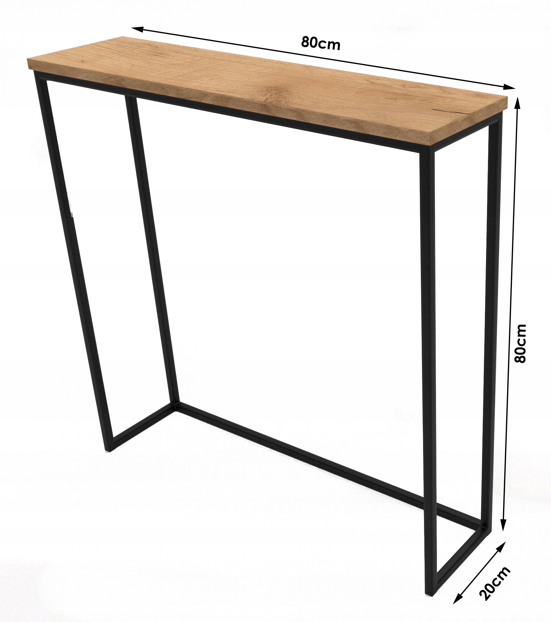 KONSOLA LOFT TOALETKA 80x80x20 CRAFT ZŁOTY Szerokość mebla 80 cm