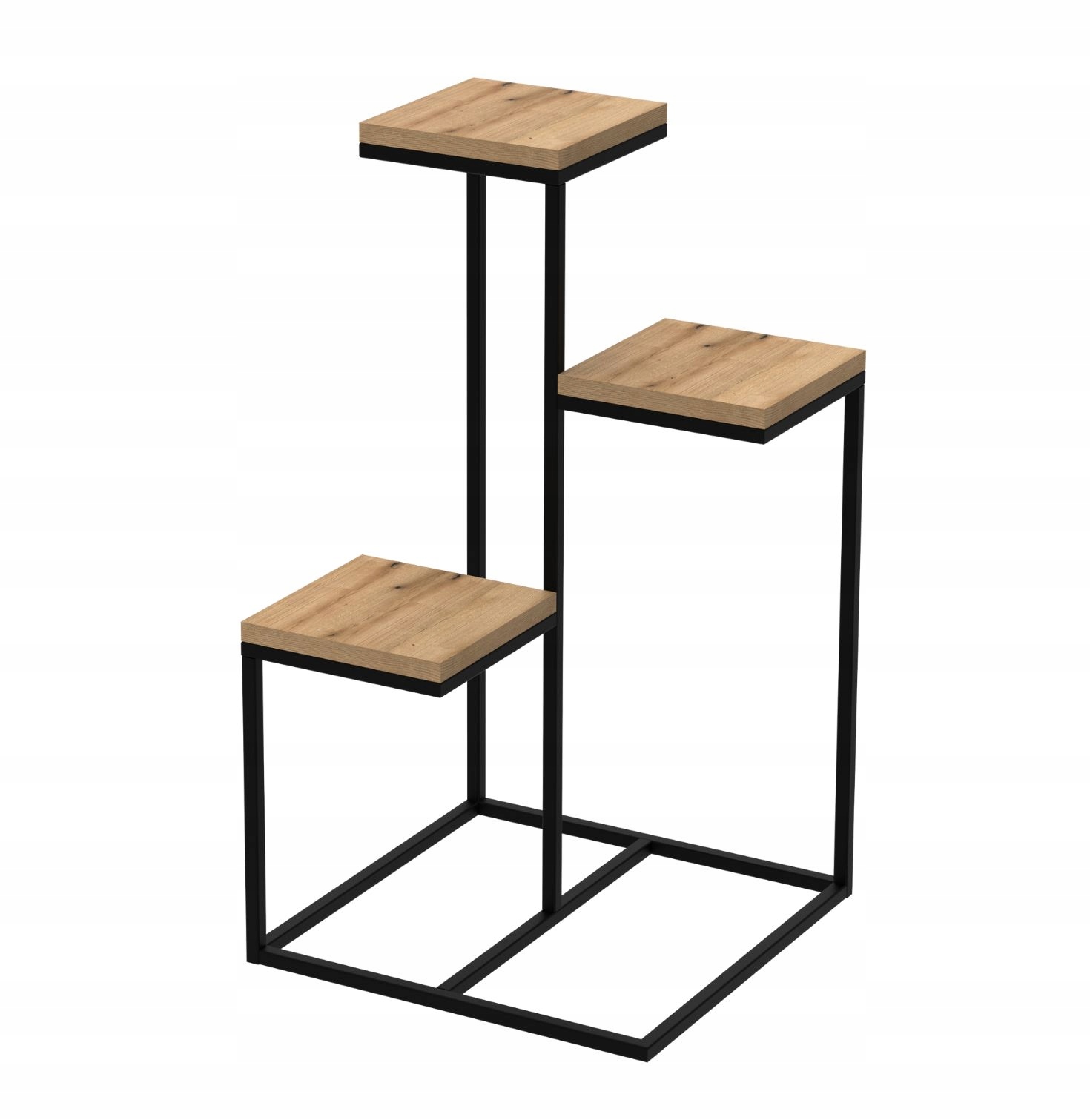 Držiak Na Kvetináč Stojaci Kovový Štvorcový Loft Brag 3-policový Industriálny