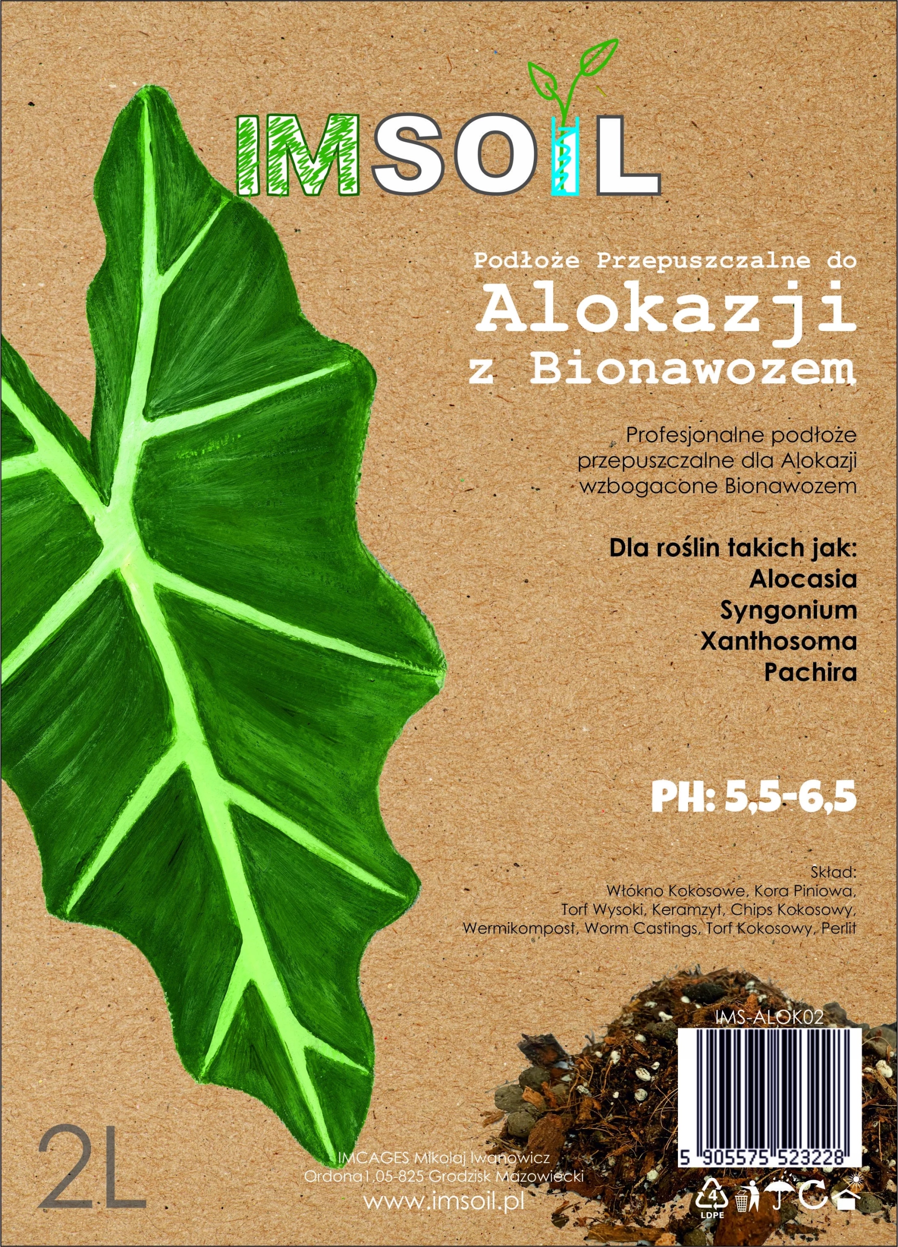 IMSOIL 2L - Podłoże Dedykowane do ALOKAZJI Rodzaj ziemia uniwersalna