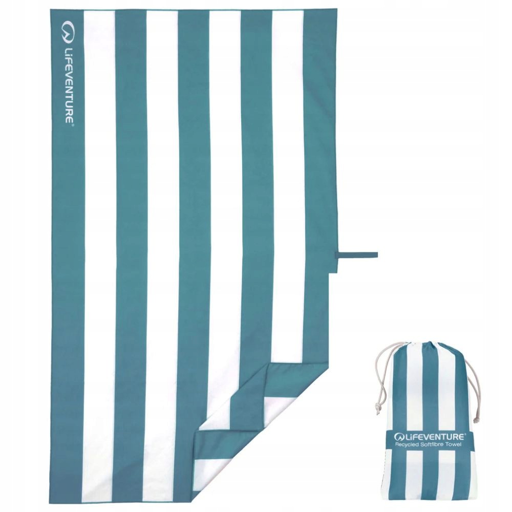 Rychleschnoucí ručník SoftFibre Recycled Lifeventure Blue Stripe 150x90 cm