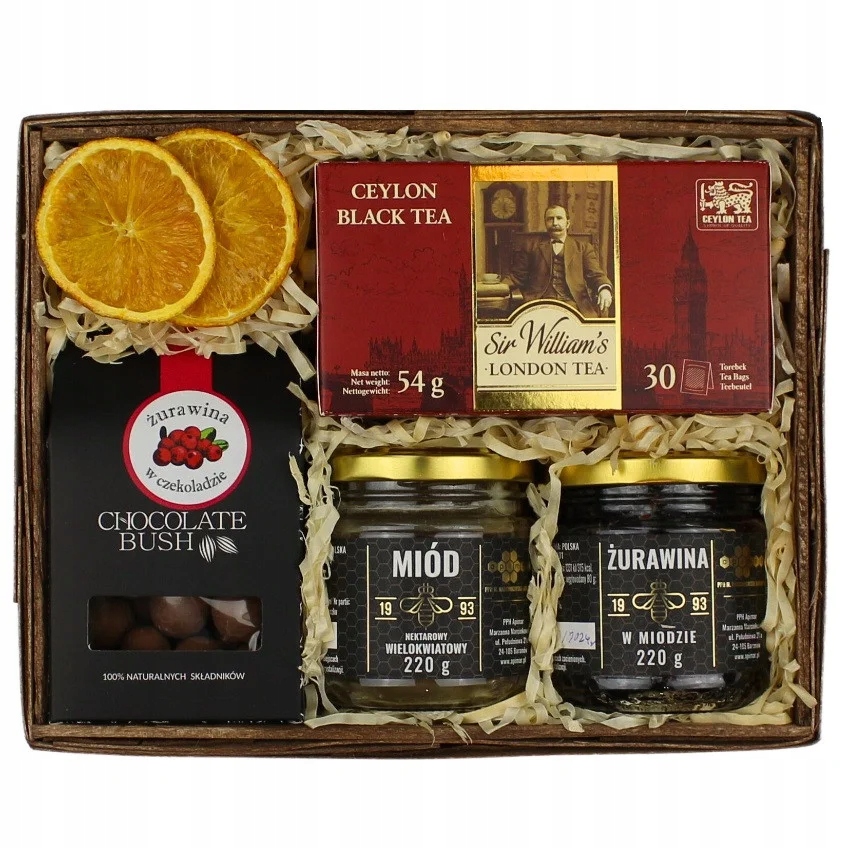 Levně Dárkový koš na Den učitelů – sada s čajem a brusinkami Dárek