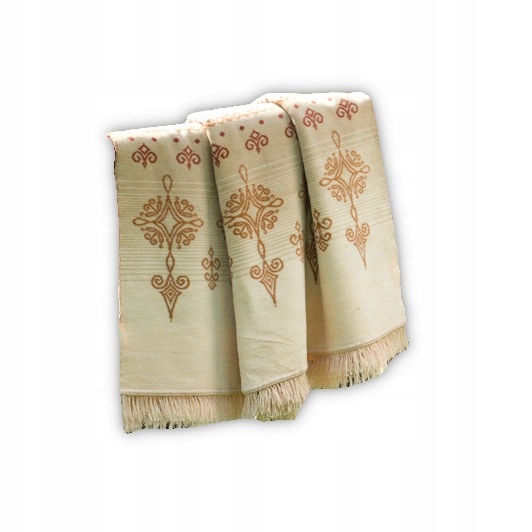 Bavlněno-akrylová deka 150x200 vzor 0597-1 béžový folklor