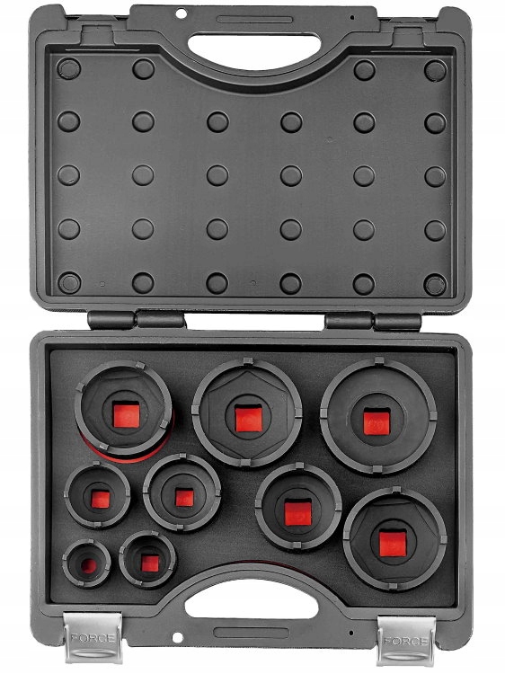 Sada 9ks nástavcov na korunkové (drážkové) matice KM4 KM12 Force