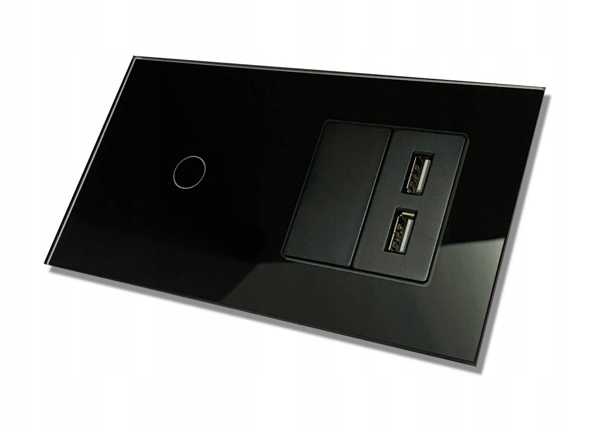 Dotykový Spínač 1K Jednoduchý 2x Usb 2.4A Skleněná Zásuvka