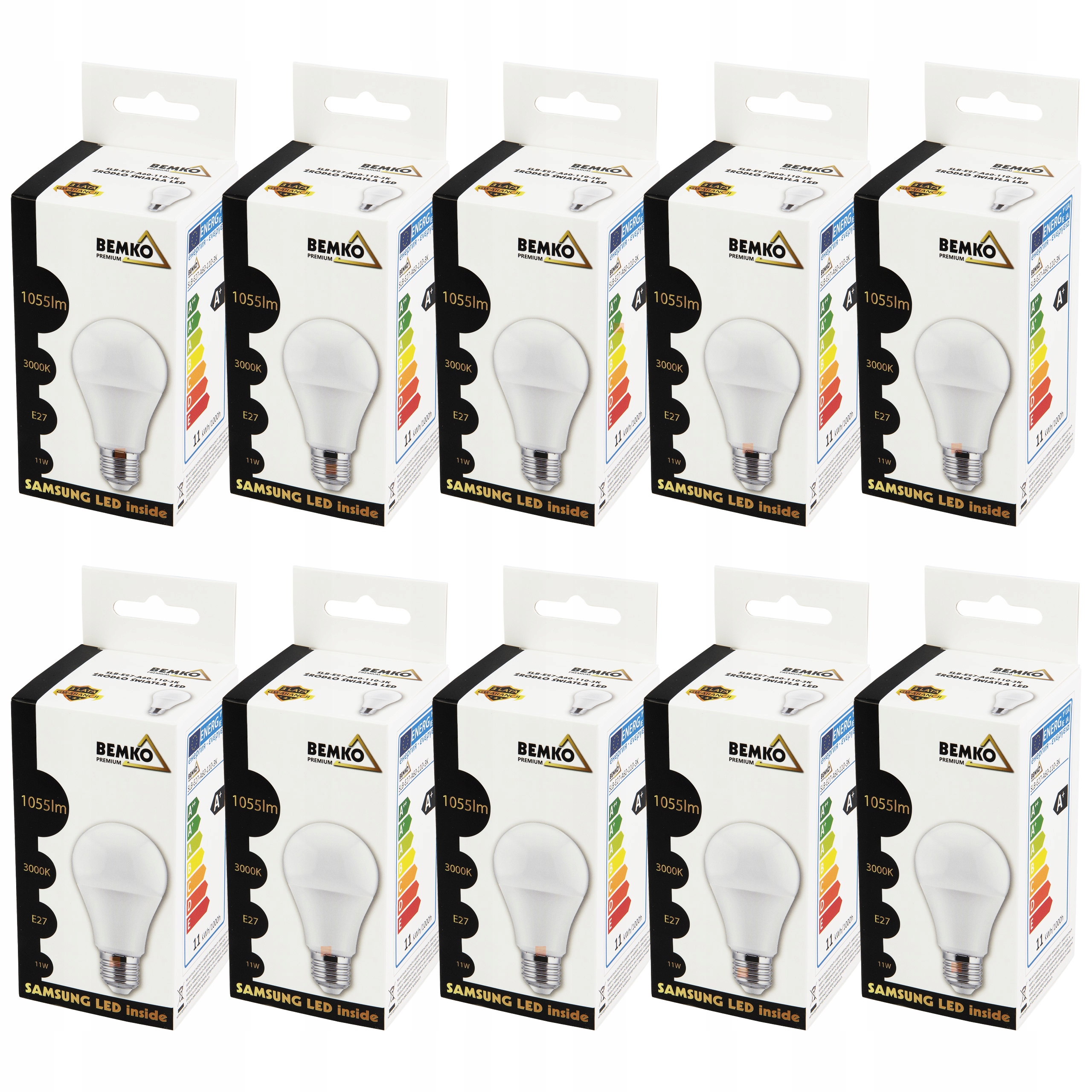 

Żarówka Led E27 11W 1055LM 3K Samsung* Zwykła 10sz
