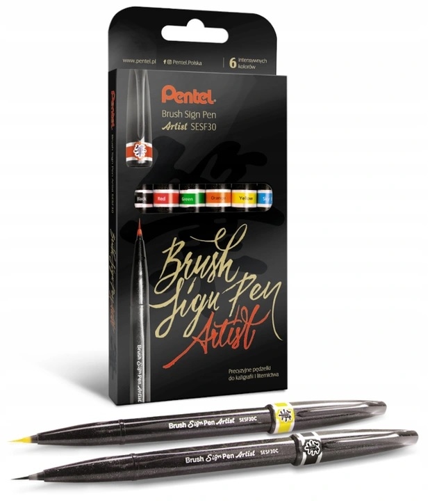 

Pisaki pędzel Pentel Brush Sign Pen Artist 6k std