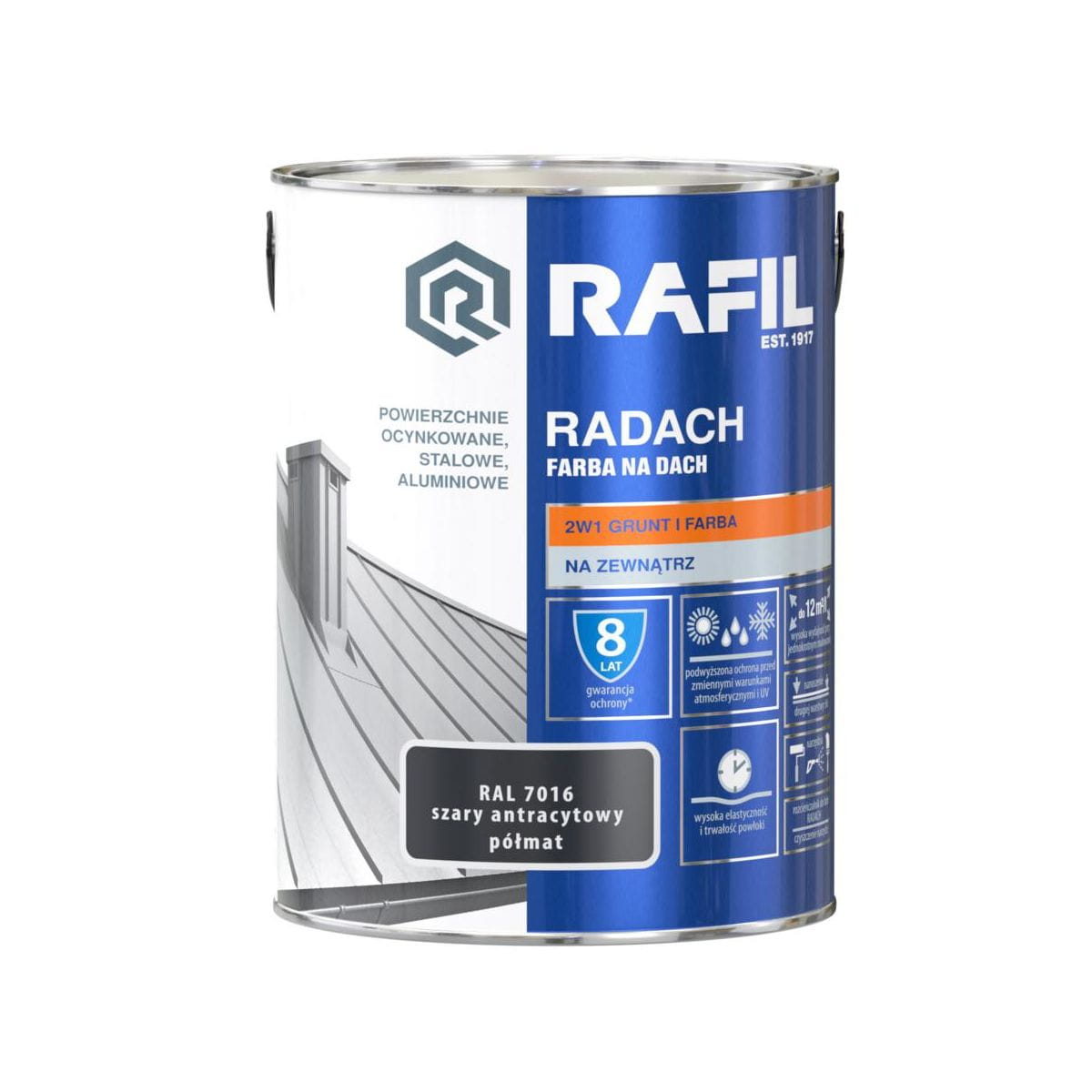Radach 5l Šedá antracitová Ral 7016 polomatná Rafil