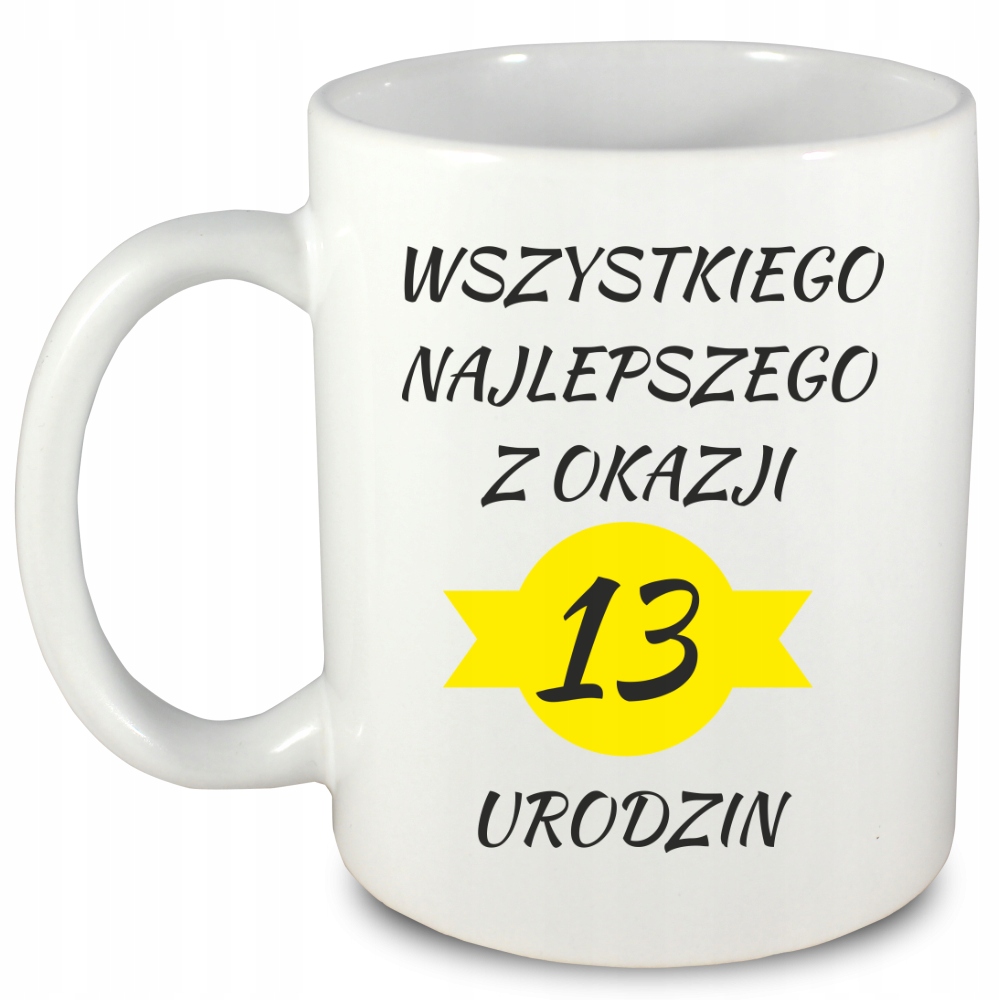 

Kubek na 13 urodziny imię, wersja 1