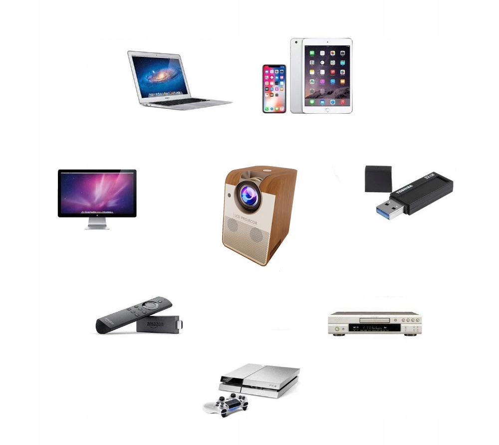 PROJEKTOR RZUTNIK LED 11000 lm ANDROID WIFI RETRO ANDROID 9 Żywotność lampy w trybie ekonomicznym 50000 h