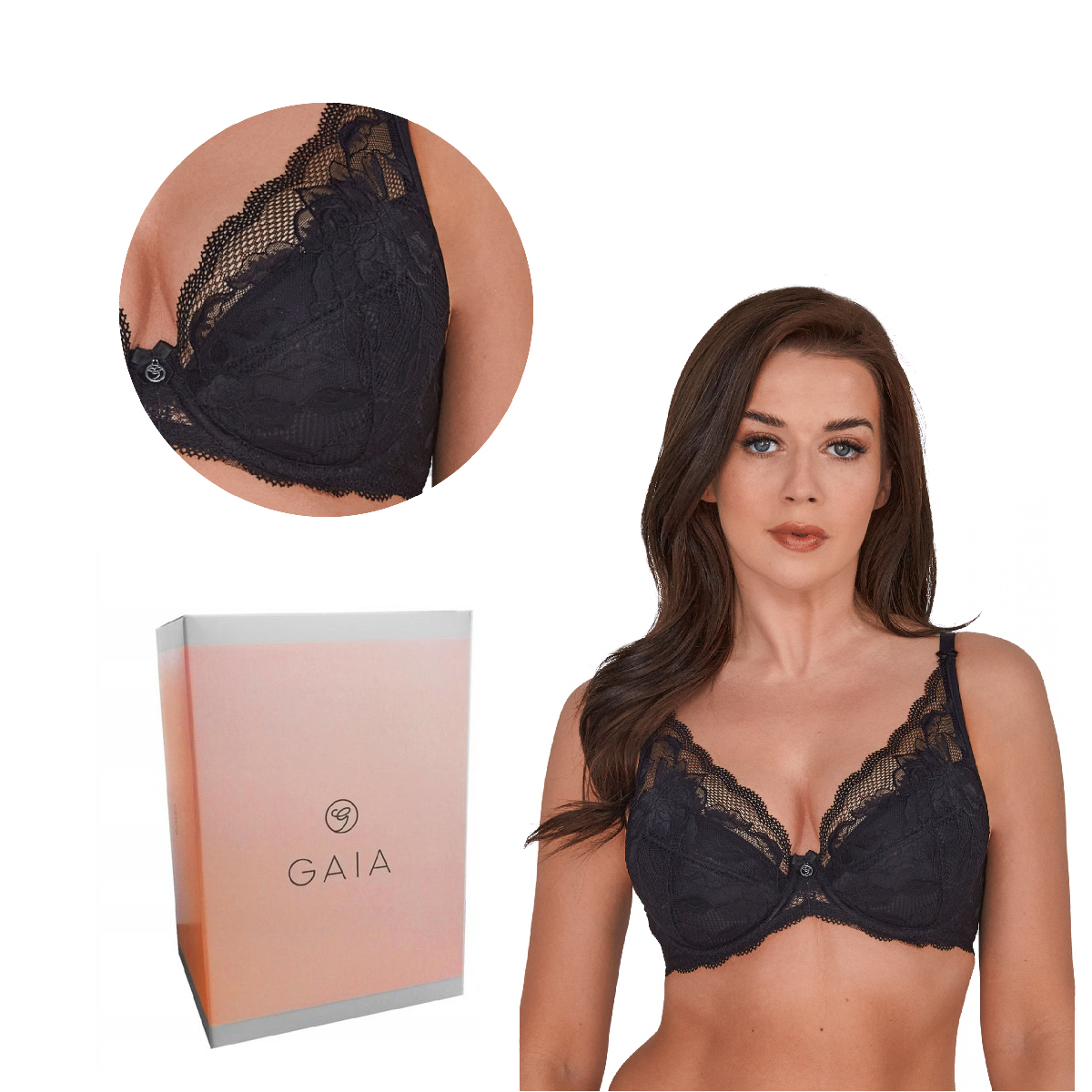 Podprsenka Gaia Push Up Vika 1200 černá 75B