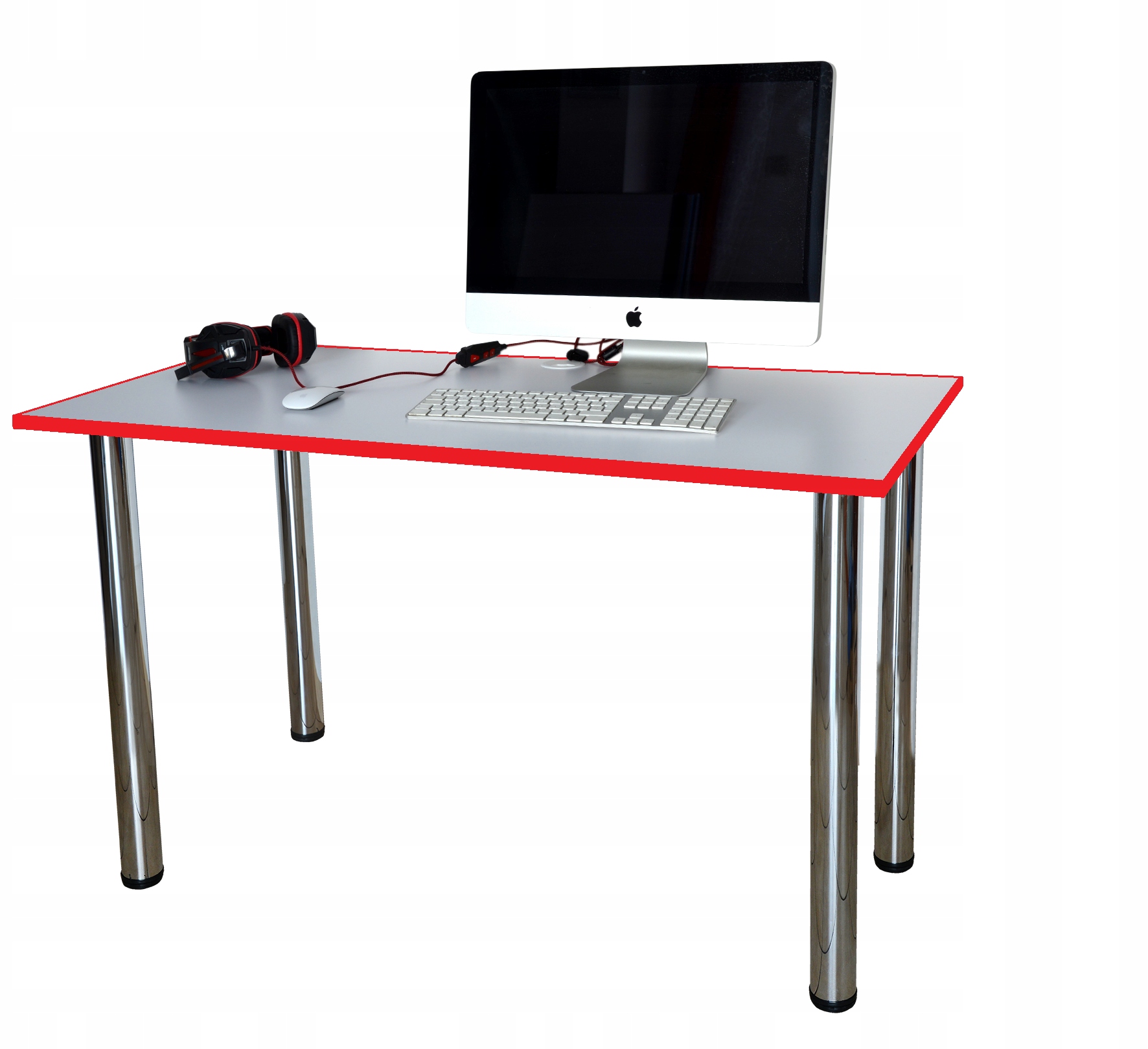 Pagrindinis žaidimų stalas, baltas raudonas kraštas
