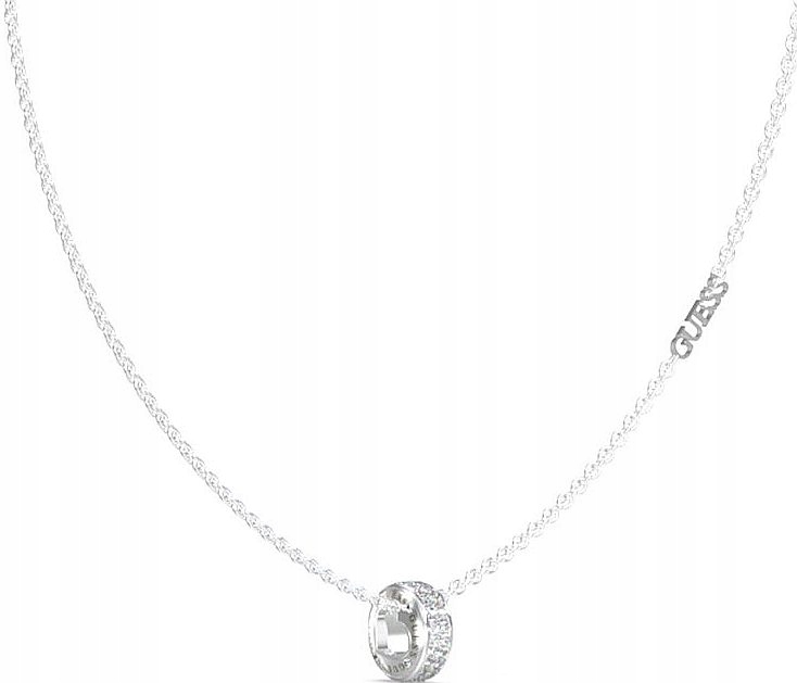 Elegantní A Módní Náhrdelník Guess S Rolovacími Srdíčky, Stříbrný S Krystaly