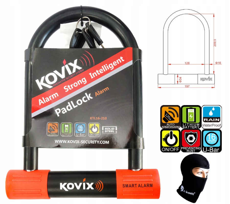 Блокировка тормозного диска с сигнализацией KOVIX 120 дБ