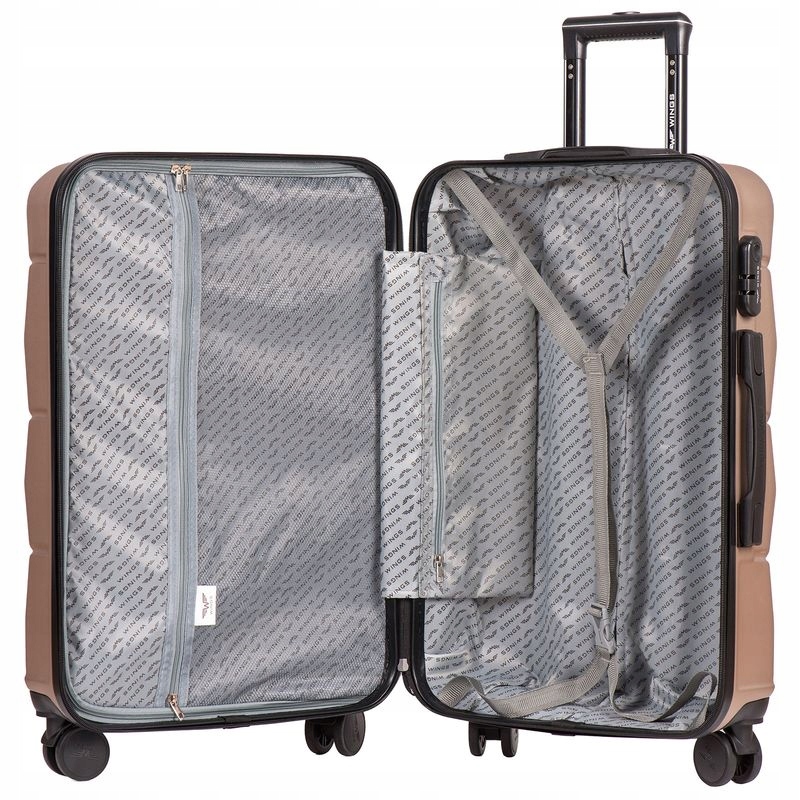 WALIZKA WINGS ŚREDNIA 24" POSZERZANA 149 PEACOCK 63L ROSE GOLD Marka Wings