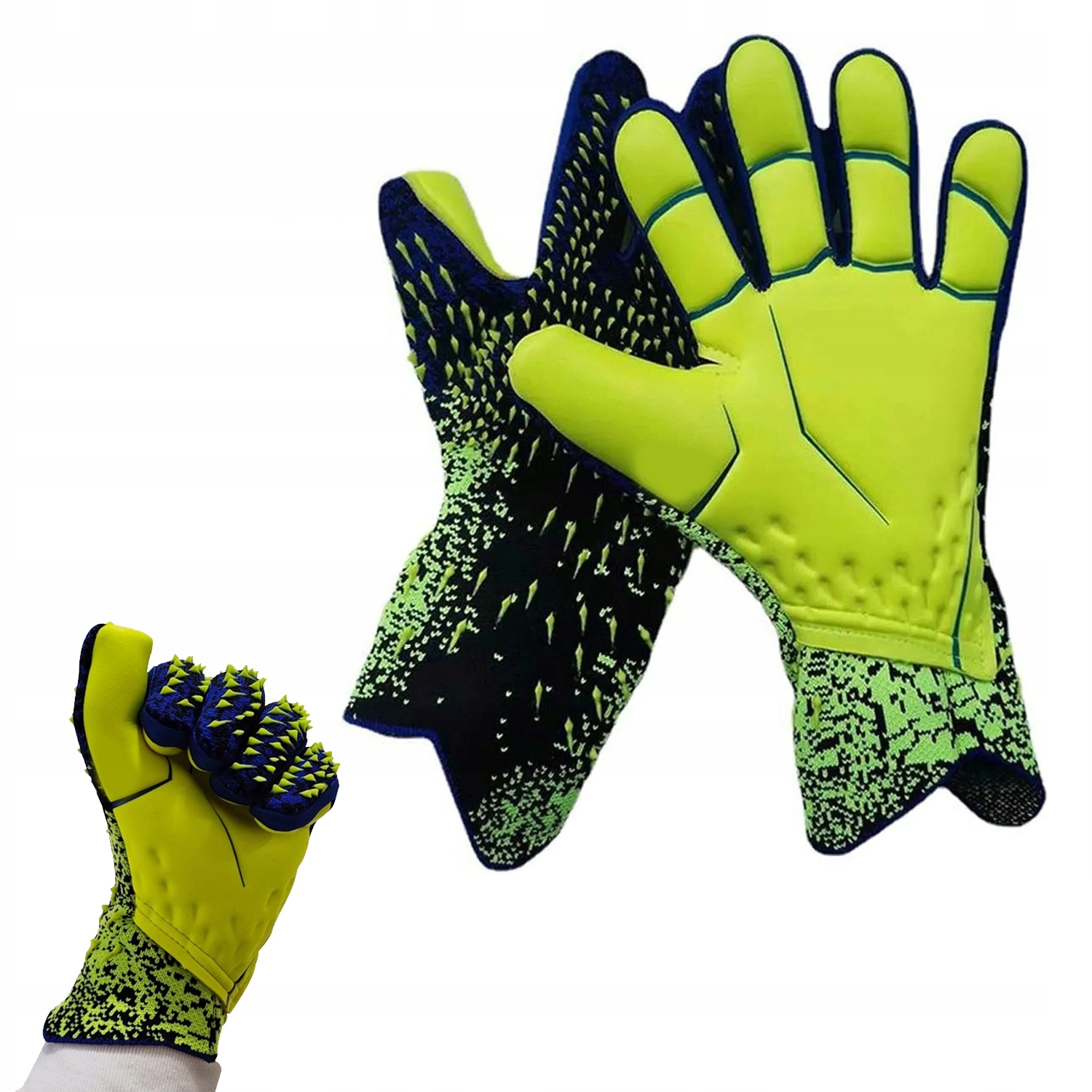 Rękawice Bramkarskie Piłkarskie R.7 Zielone Treningowe Meczowe