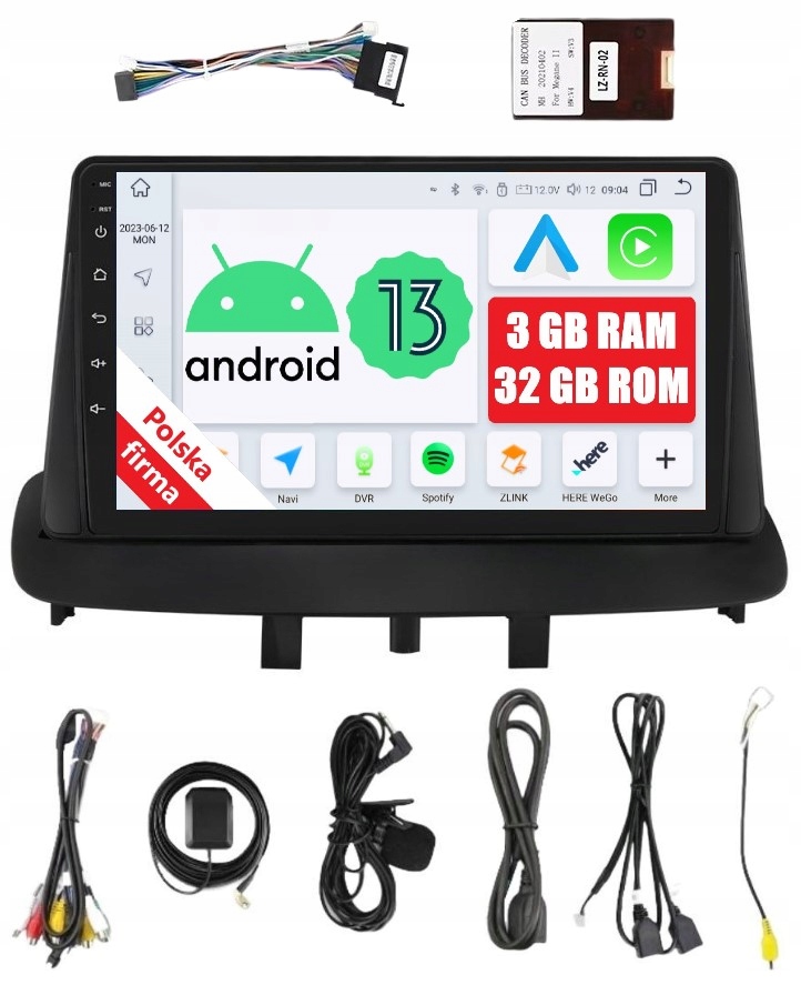 Rádio 2DIN Navigace Android Renault Megane 2 II 3/32 Gb Dsp Carplay